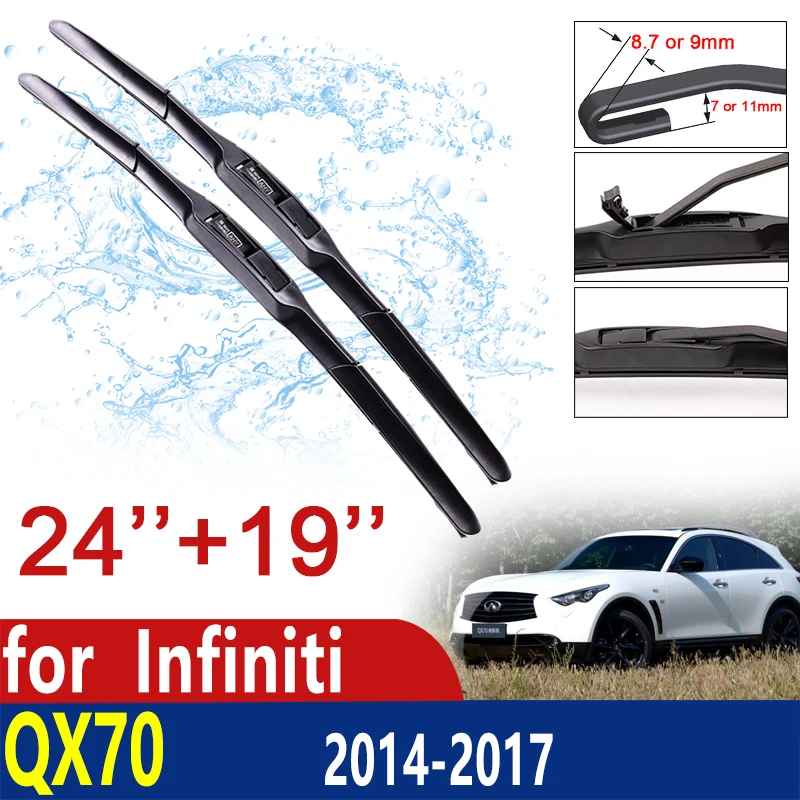 

for Infiniti QX70 2014~2017 2015 2016 Car Wiper Blade Front Window Windscreen Windshield Wipers Car Accessories J Hook Type