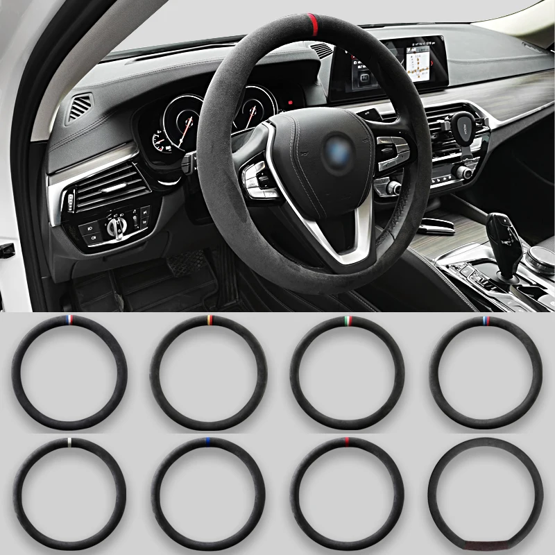 

Anti Slip Auto Decoration top quality Suede Steering Covers Car-styling Universal Car Steering Wheel Cover 37-38cm Diameter