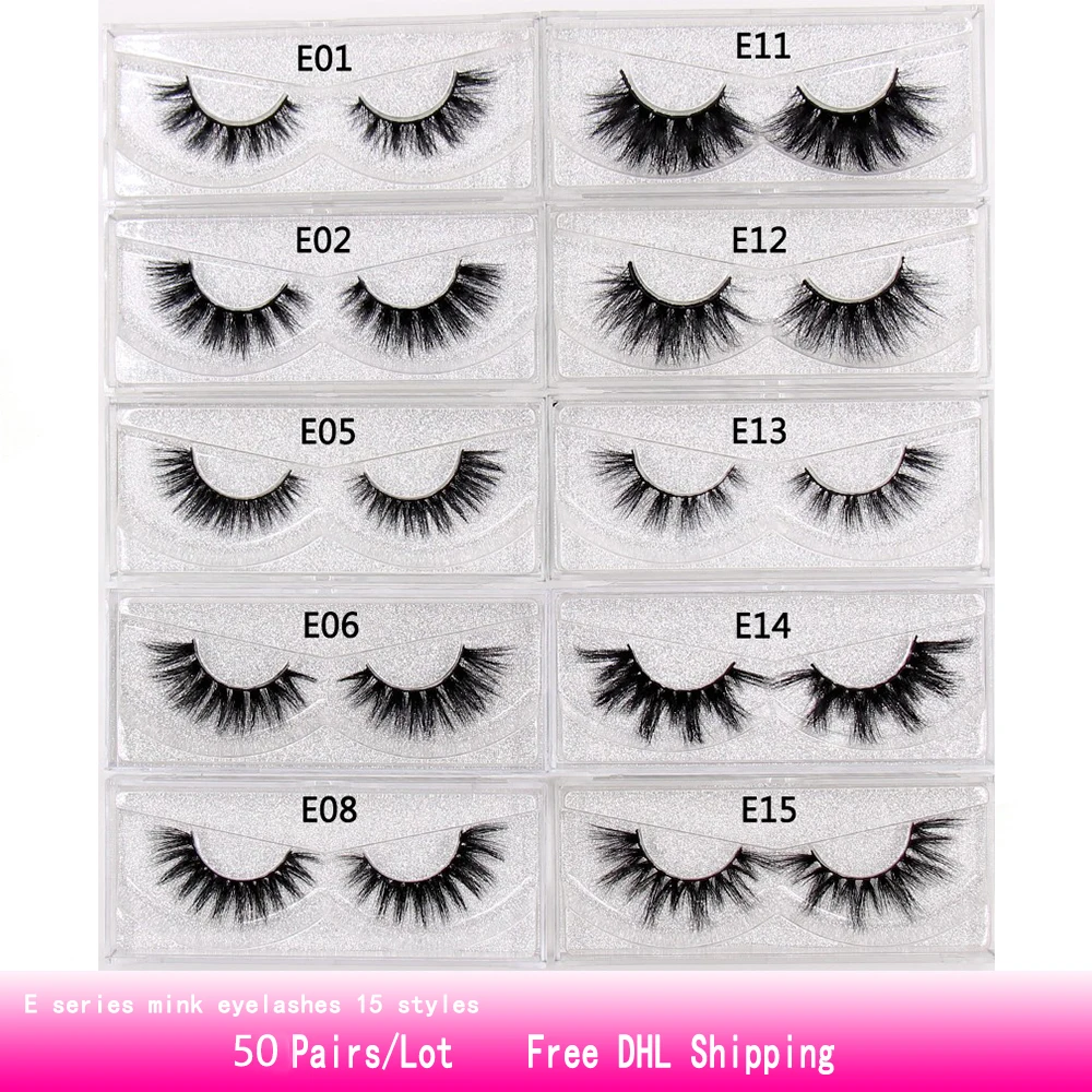 AMAOLASH 50 Pairs/Lot 3D Mink Lashes High Volume Mink False Eyelashes Fluffy Handmade Full Stripe Lashes Dramatic Eyelashes