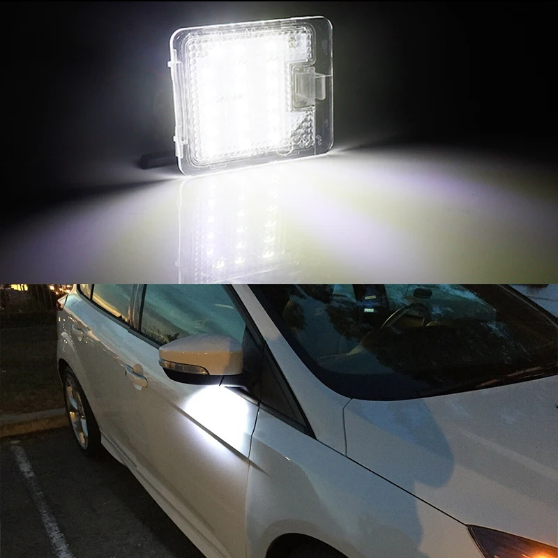 Error Free Canbus White LED Car Under Side Mirror Puddle Lights For Ford Grand C-Max, Focus, Kuga, Escape, Mondeo IV, S-Max WA6