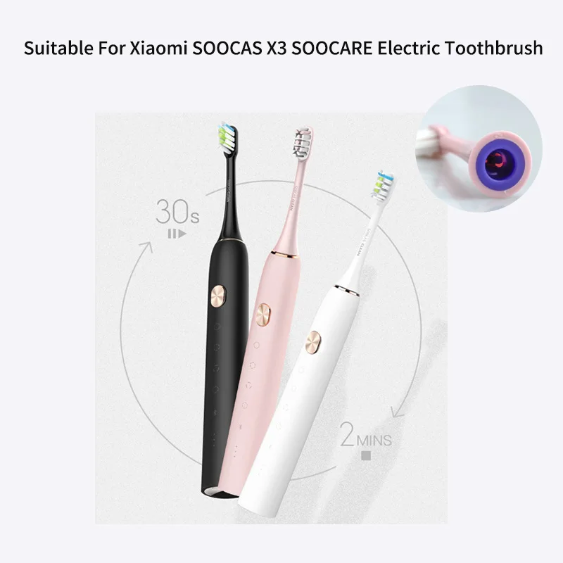 Escova de dentes elétrica cabeças substituição para Xiaomi SOOCAS X3, cerdas macias, embalagem selada, dentes escova cabeça, 4pcs, 10pcs