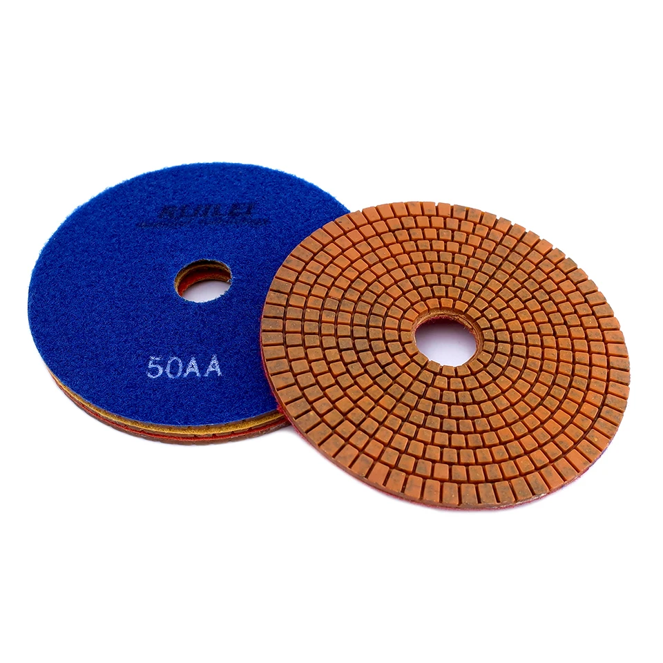 RIJILEI 4PCS 6 Inch Diamond Polishing Pad Copper Bond Wet Polishing Pads For Granite Marble Concrete Floor Super Grinding Discs