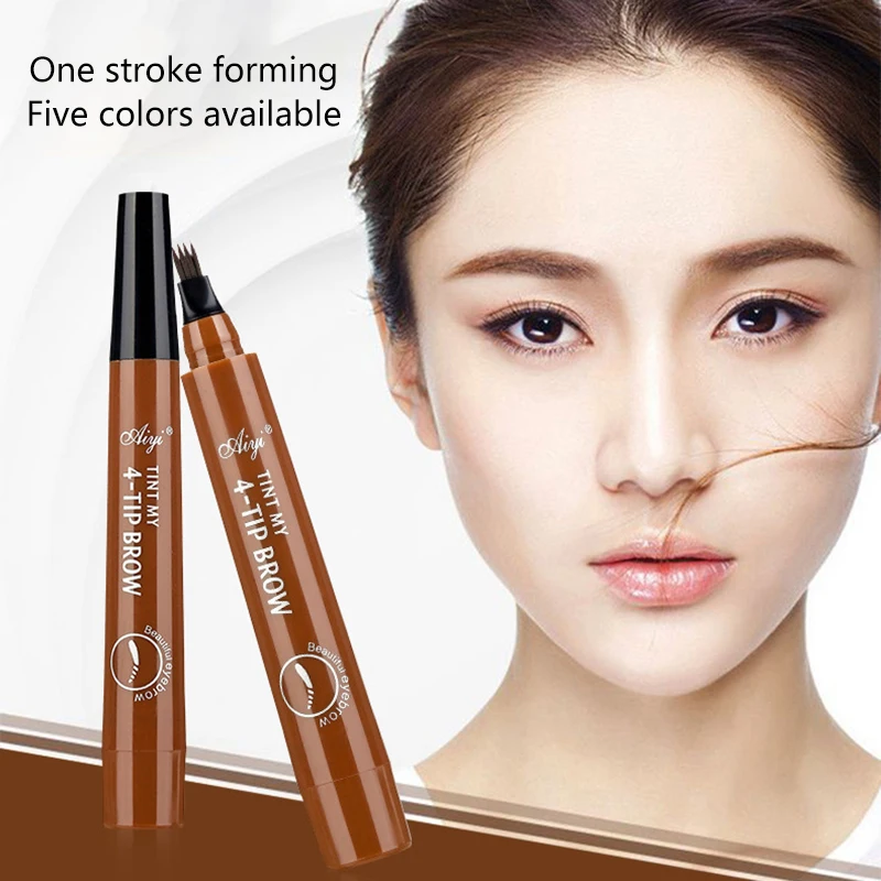 4 Fork Waterproof Eyebrow Pencil Women 3D Long Lasting Natural Liquid Eye Brow Pen Eyebrow Tint Tattoo Pen Tip Makeup Tools