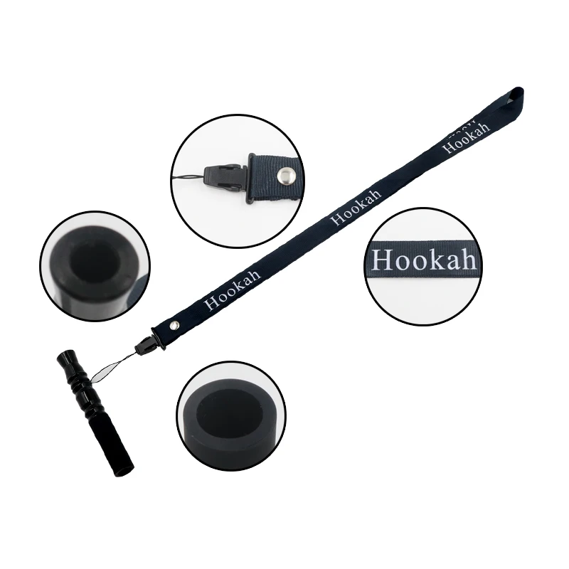 1pc Lanyard Hookah Metal Mouthpiece Hang Rope Strap Silicone Mouth Tip Hookah Sheesha Chicha Narguile Hose Accessories