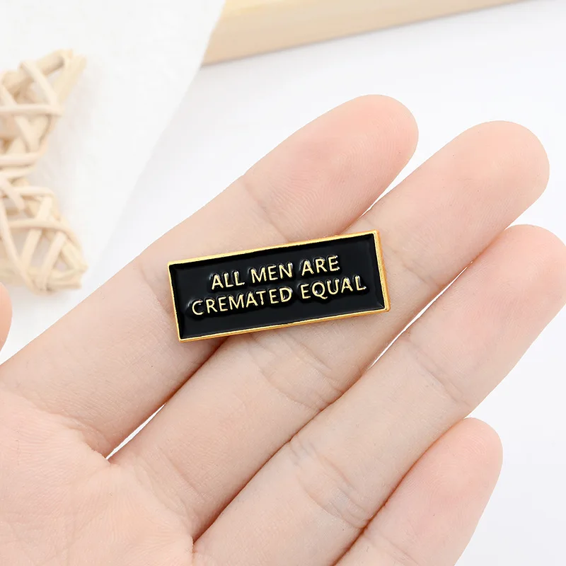 Equality Enamel Pins Creative Black Tag Brooches Bag Clothes Button Badge Fashion Quotations Jewelry Gift for Kids Friends