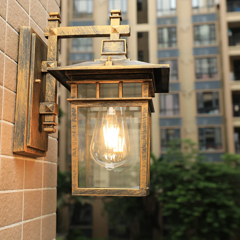 Retro Outdoor Waterproof E27 Wall Lamp Garden Gateway Sconce Courtyard Corridor Villa Bra Residential Balcony Lighting