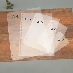 A5 A6 A7 B5 A4 Loose-leaf Divider And Baffle PP Transparent Matte Loose-leaf Universal Notebook Divider Accessories