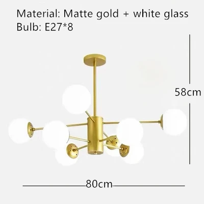 Karrington kroonluchter LED goud zwart metaal glans industriële restaurantverlichting Nordic E27 110/220V glazen kroonluchter