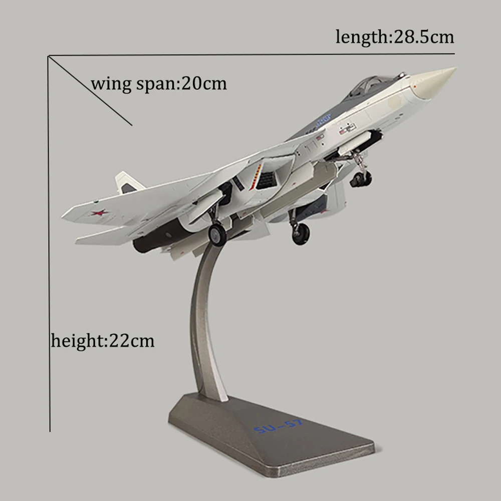 1/72 Scale Alloy Fighter T-50 Su57 Russian Air Force Aircraft Sukhoi Su-57 T50 Model Toy Children Gift for Collection Decoration