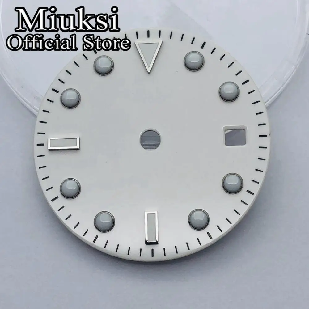 Miuksi 31.5mm watch dial luminous dial fit NH35 movement