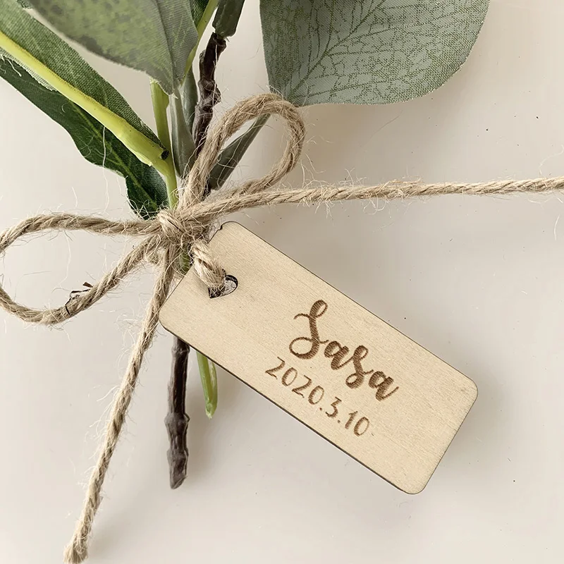 Customized Banquet Guest Name Wooden Label Card Decoration Wedding Table Card Personalized Wooden Label Tag Wedding Table