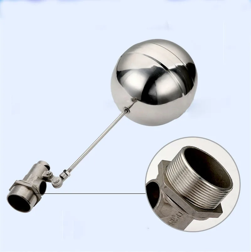 

Large 1-1/4'' 1-1/2'' 2'' Float Valve Cold and Hot Water Tank Floating Ball Valve Stem Flow Control Tank Stainless Steel