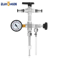 Counter Pressure Bottle Filler ,Homebrew Stainless Steel Beer Bottling Transfer Kit with Ball Lock Post & 0-60Psi Pressure Gauge