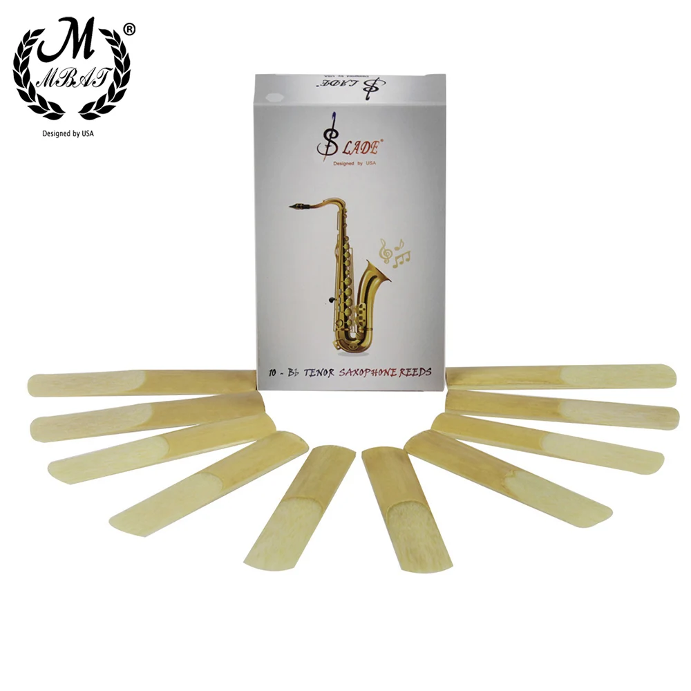 

M MBAT 10 pcs Saxophone Reeds for Tenor Saxophone Reeds Strength 2.5 Strength Professional Woodwind Instrument Parts Accessories