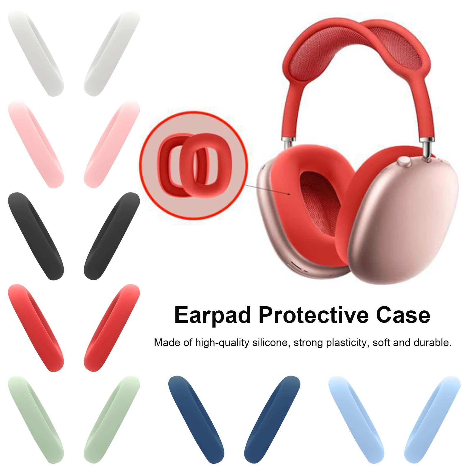 1 Pair Replacement Silicone Ear Pads Cushion Cover For AirPods Max Headphone Headsets EarPads Earmuff Protective Case Sleeve