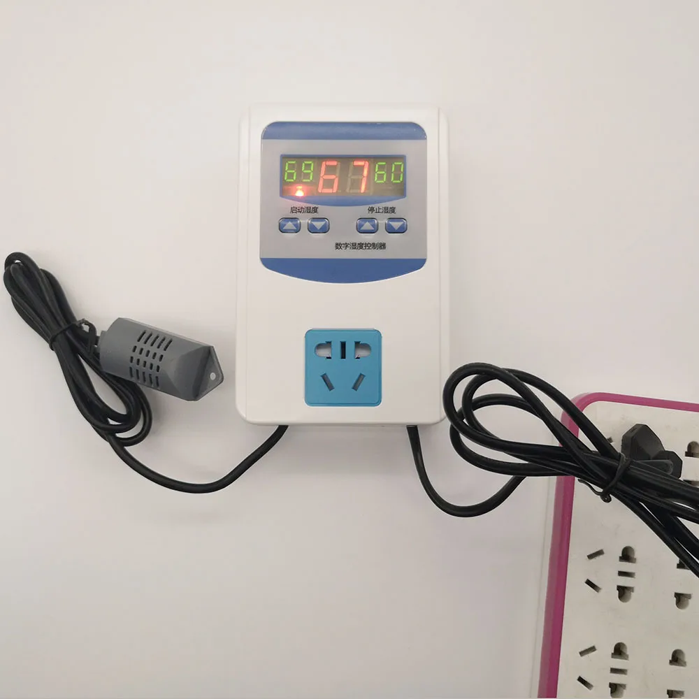 Controlador de humedad con humidificador, medidor de humedad digital, interruptor de humedad 0-99% RH, medidor de humedad ajustable