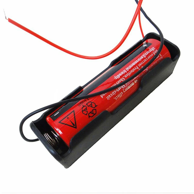 Hot!!! Portable 18650 Battery Storage Plastic  Case Box Holder for 1 Piece 18650 Battery Black with Wire Leads Black Accessory