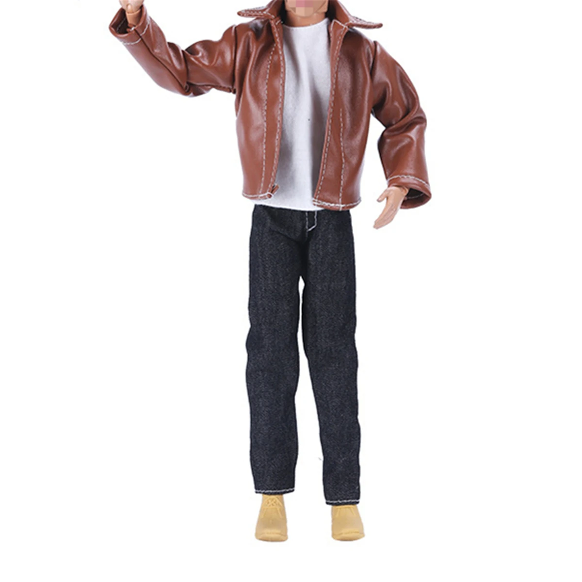 Retro Leather Jacket Outfit Set for Barbie Ken 11 Inches BJD FR SD Doll Clothes Accessories