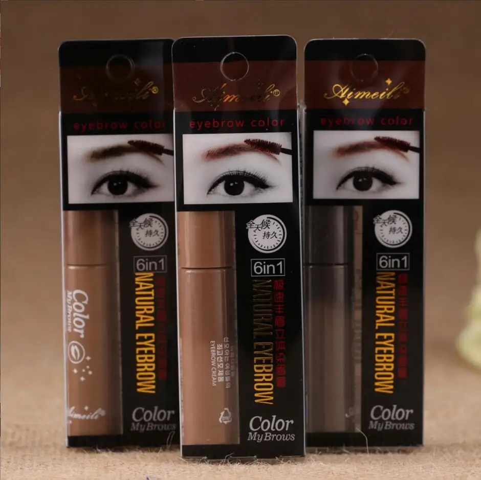 3 Colors Long Lasting Waterproof Eyebrow Mascara Cream Eye Brow Shadow Makeup Beauty Comstic Tools with Brush Dye Gel T2048