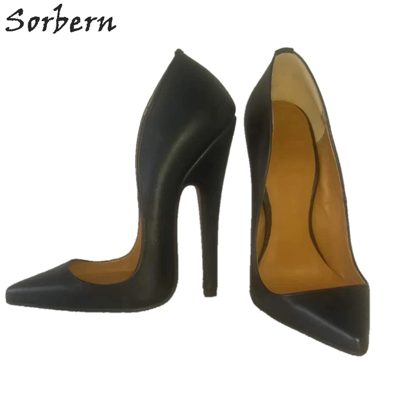 

Sorbern Sexy Women Pump Genuine Leather Shoes Female Pointed Toe Slip On Stilettos High Heel Ol Shoes Womens Spring Fashions