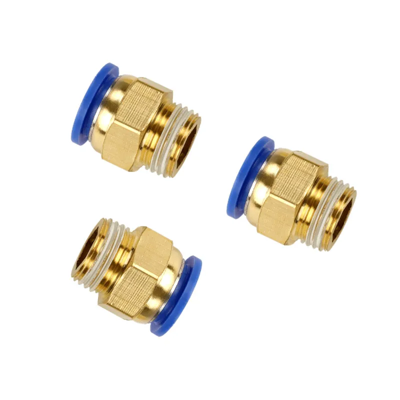 10 個エア空気圧 10 ミリメートル 12 6 8 4 ミリメートルホースチューブ 1/4 "bsp 1/2" 1/8 "3/8" おねじエアー管コネクタクイックカップリング真鍮