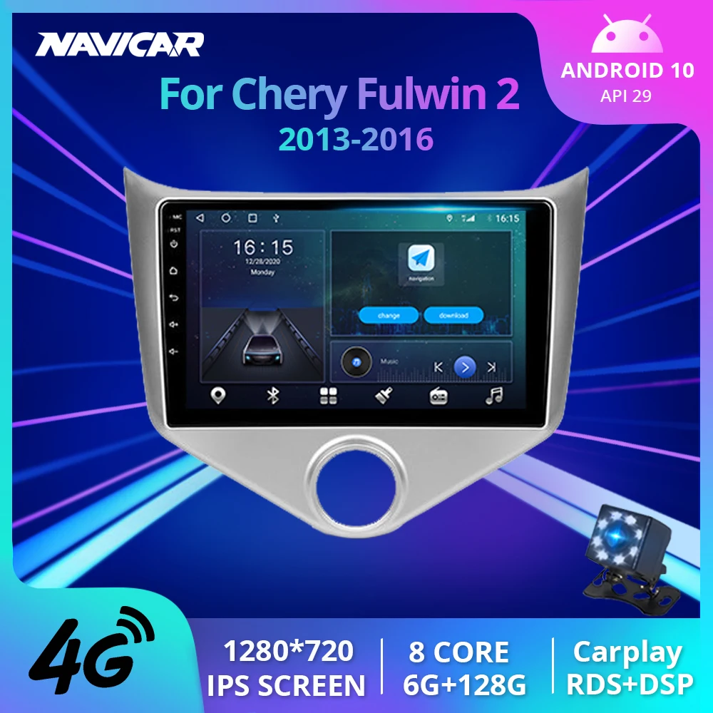 2Din Car Radio Android10.0 For Chery Fulwin 2 Very A13 2013-2016 4G Stereo Receiver Car Multimedia Video Palyer Radio Automotive