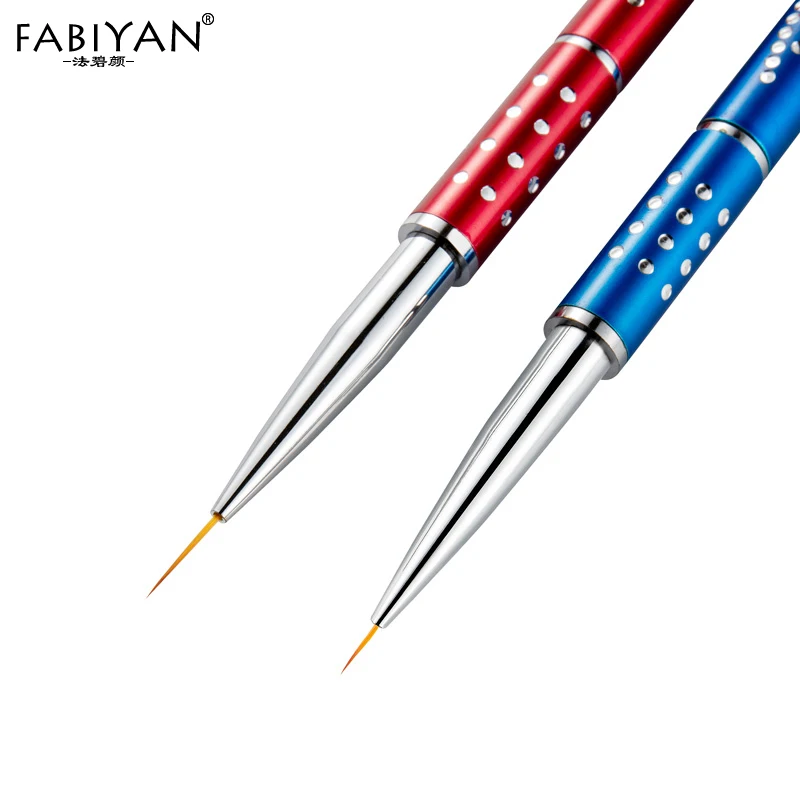 Nail Art Brush Liner Painting Drawing Pen Rhinestones Crystal Metal Decoration UV Gel Polish Manicure Tools Flower Carving Tips