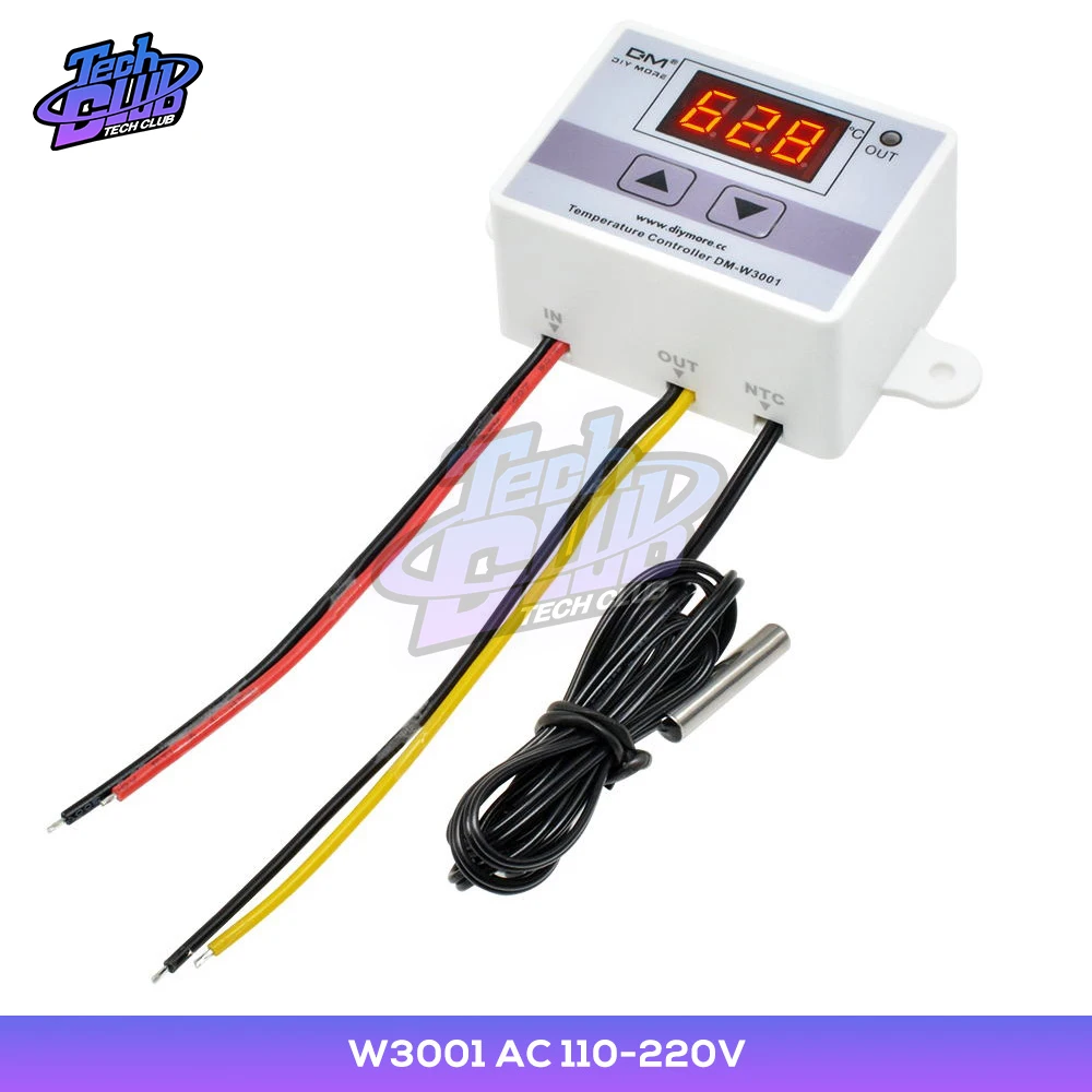 W3001 DC 12V 24V Digital LED Temperature Controller For Incubator Cooling Heating Switch Thermostat Waterproof Probe NTC Sensor