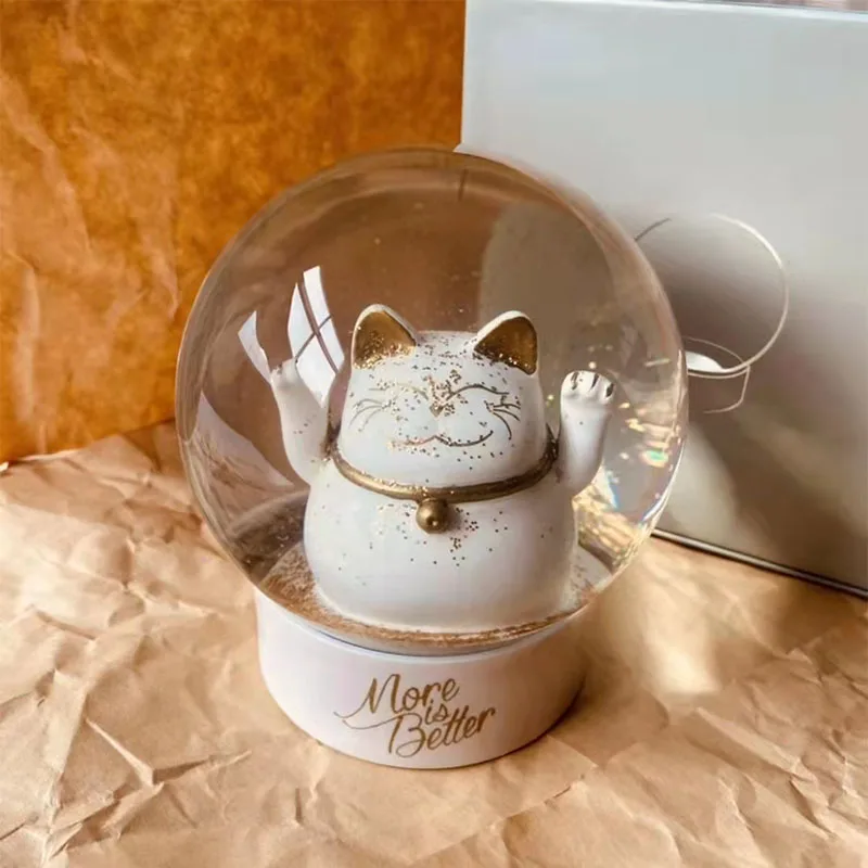 

Lucky Lettering High Sense Of Fantasy Glass Crystal Ball Iuminous Night Iight Girl's Heart Creative Fortune Cat Ornaments Gift