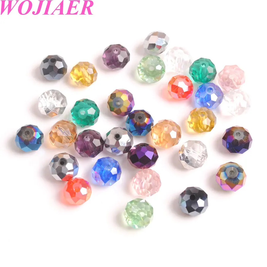 

WOJIAER 7x10mm Mixing Color Suncatcher Crystal Faceted Loose Accessories Beads For Women Girl Necklaces Jewelri Make BA305