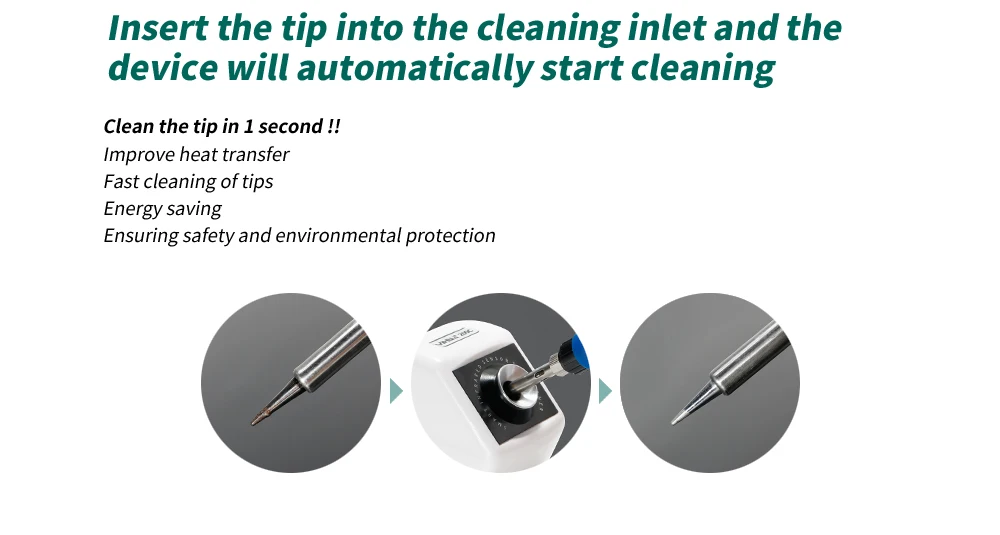 Infraroodsensor Smart Inductie Soldeerbout Tip Cleaner Lichtgewicht Iron Tips Cleaning Tool YIHUA 200C