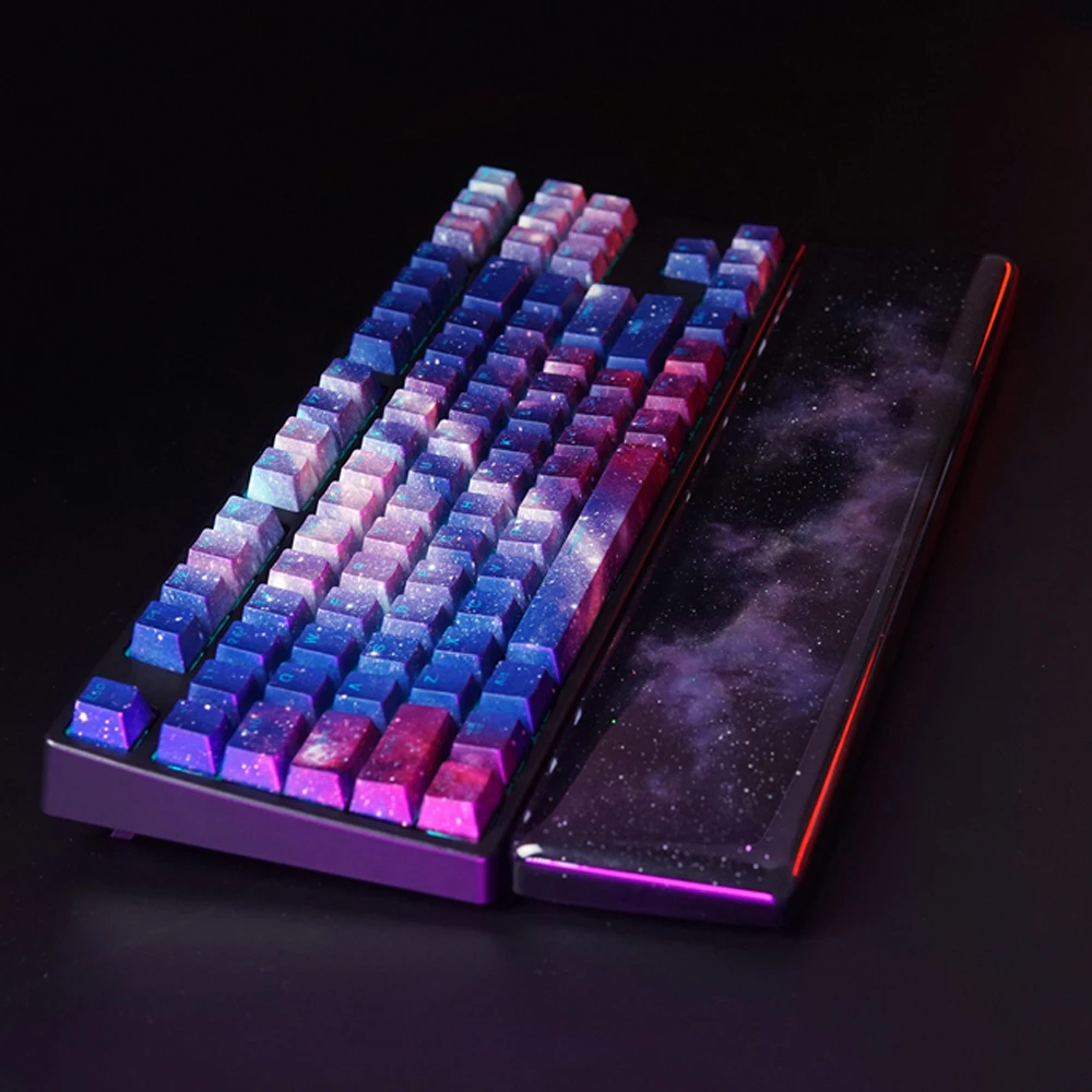 

Starry Sky Design Resin Wrist Rest Pad For 87 96 98 104 108 Keyboard Non-slip Deep Purple Hand Palm Rest Keyboard Trays