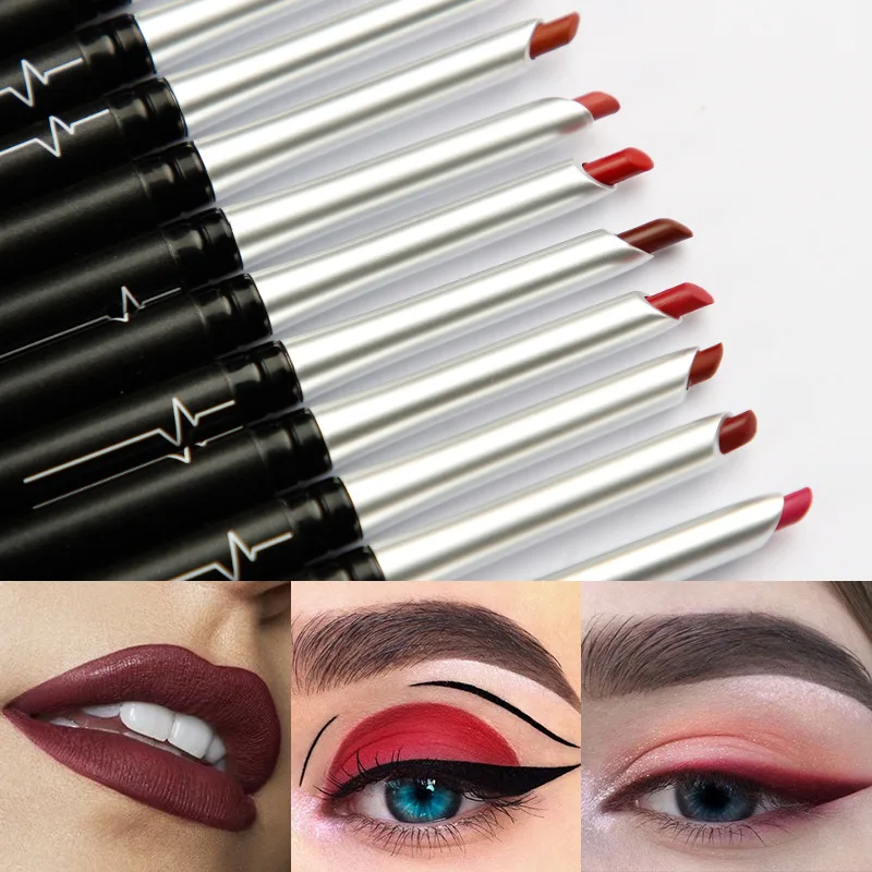 Pudaier Stereo Matte 17 Kleur Lip Potlood Automatisch Ontkleuren Oogschaduw, Eyeliner, Rode Lippenstift Make-Up Cosmetische Gift