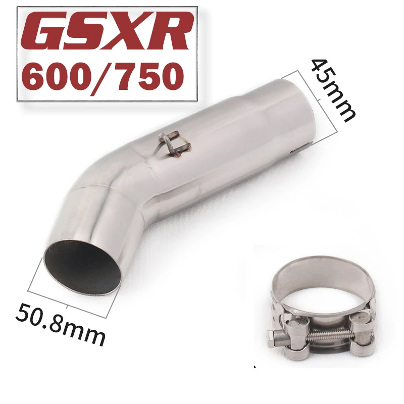 GSXR 600 750 2011-2017 Slip-on Exhuast Middle Link Pipe Escape Muffler Adapter 51mm Connect Pipe for Suzuki GSXR 600 750