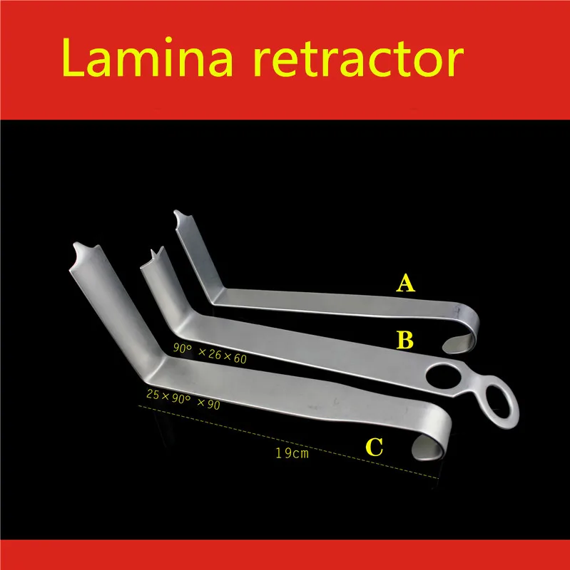 

Orthopedic instrument medical Lamina retractor spine cervical lumbar vertebra S-type hook Tip Round head Vertebral distractor