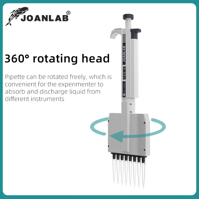 JOANLAB Multichannel Pipette Lab Supplies Variable Volume Micropipette 8 Channels 12 Channels Pipette Capacity: 0.5μl - 300μl