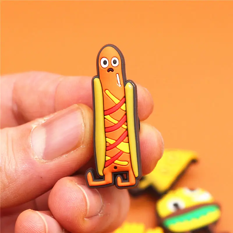 Single Sale 1pcs Original Shoe Charms Cartoon Ice cream and Burger Garden Shoe Buckle Accessories Decorations Fit Kids Gifts