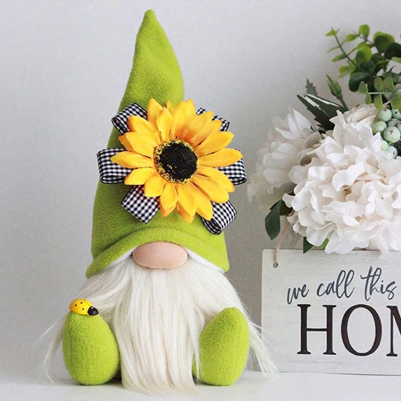 1PC Sunflower Bumble Bee Striped Gnome Scandinavian Tomte Nisse Swedish Honey Bee Elfs Home Decorative Plush Doll Figurines