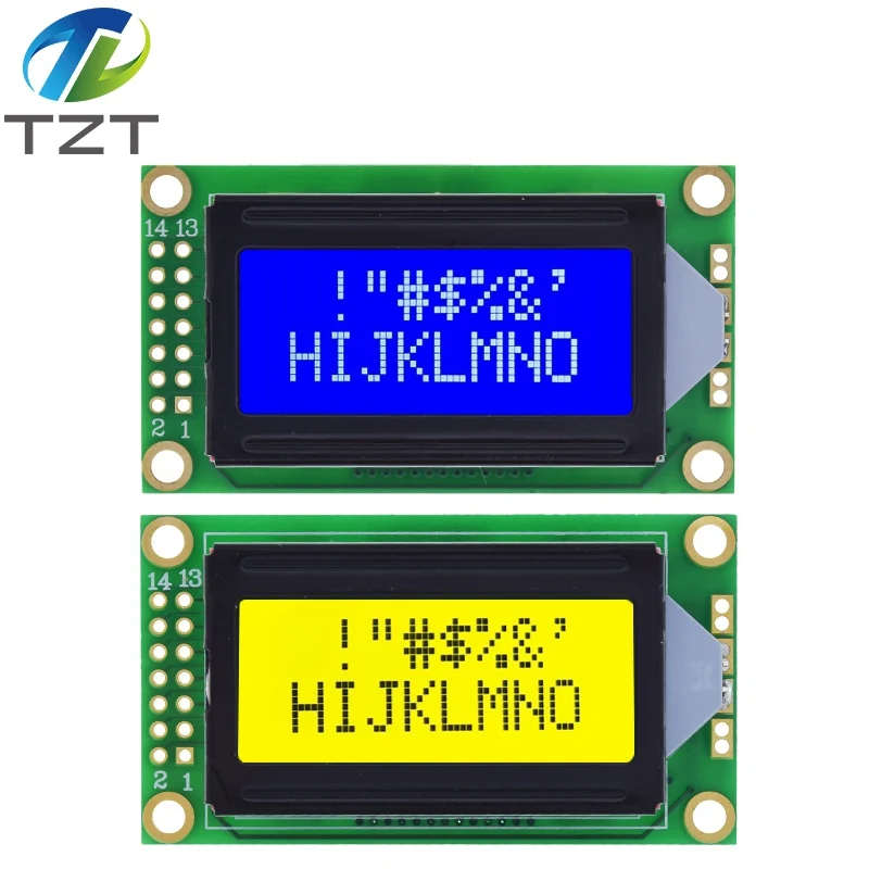 TZT 1/3PCS 8 x 2 LCD-Modul 0802 Zeichenanzeige Blau / Gelbgrün für Arduino – Detail 10