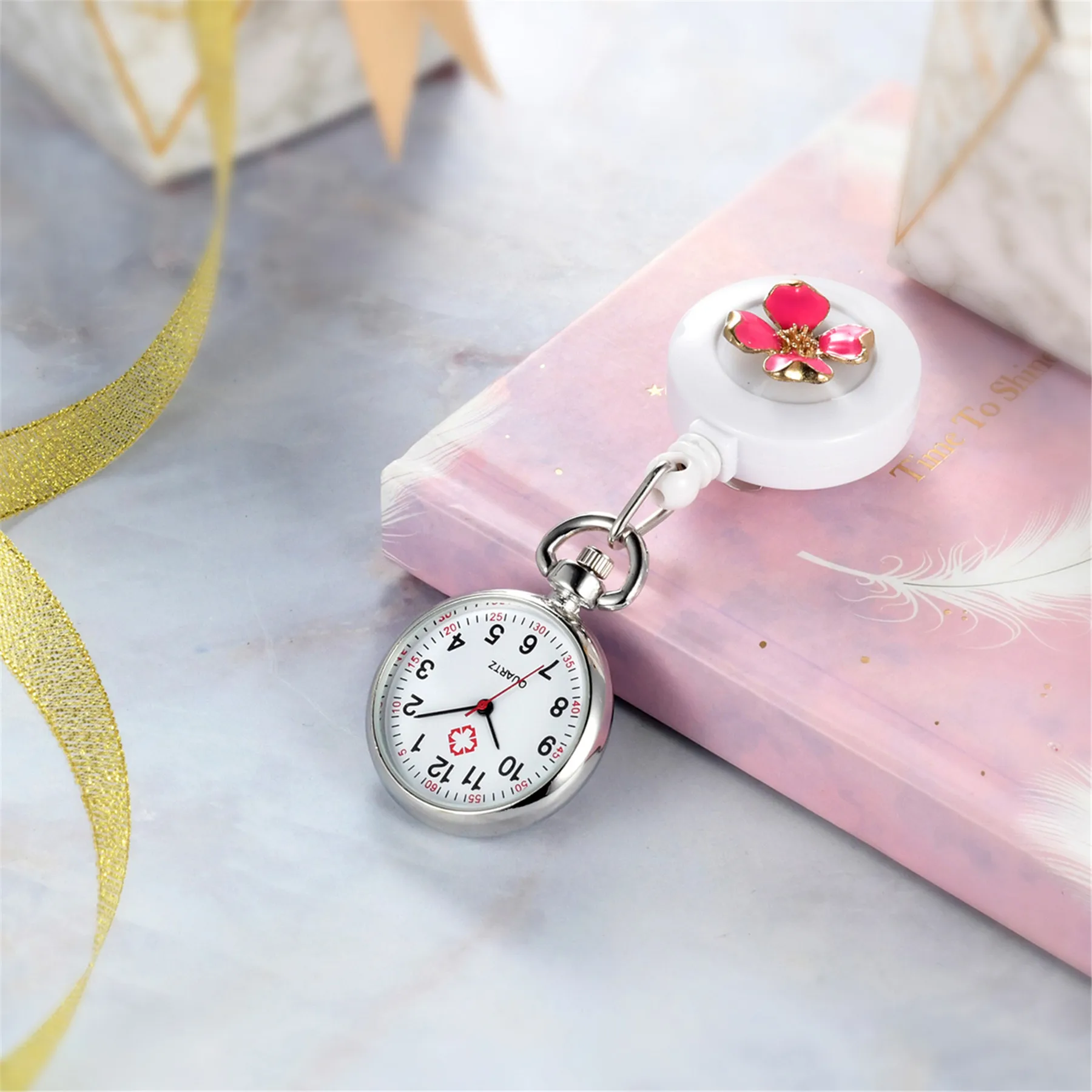 Модные простые наручные часы LANCARDO с застежкой в виде лепестков, подвеска-брошь, кварцевые карманные Регулируемые часы для врачей и медсестер