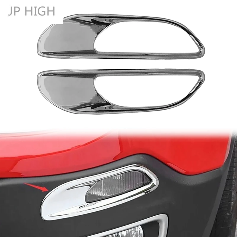 Chrome Front Turn Signal Light Indicator Lamp Cover Trim Bezel Decoration Frame for Jeep Renegade 2015-2018