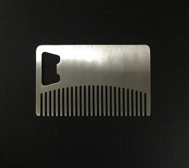 50pcs Fast Shipping Comb Card Style Men's Mustache Comb Beer Openers Anti Static Stainless Steel Comb Bottle Opener Wholesale