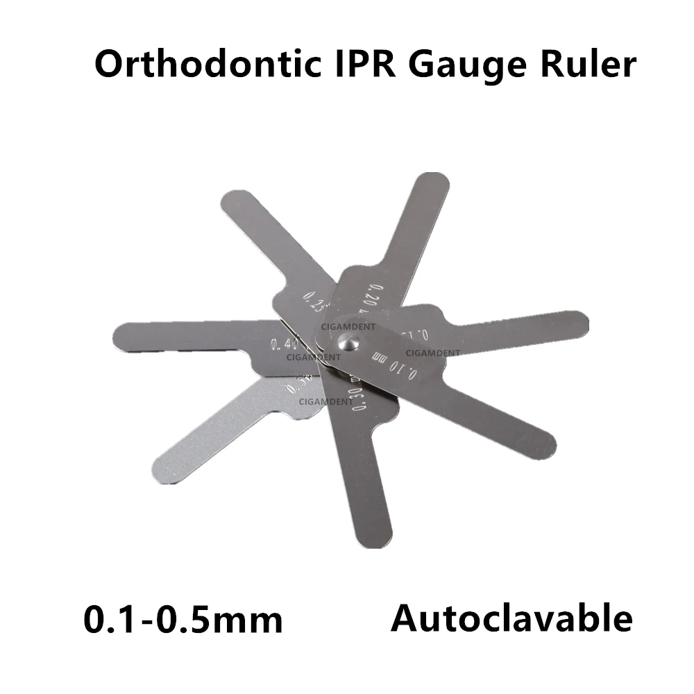 10Sets Dental Instruments Orthodontic IPR Gauge Ruler Caliper Interproximal Enamel Reduction IPR System 0.1mm-0.5mm