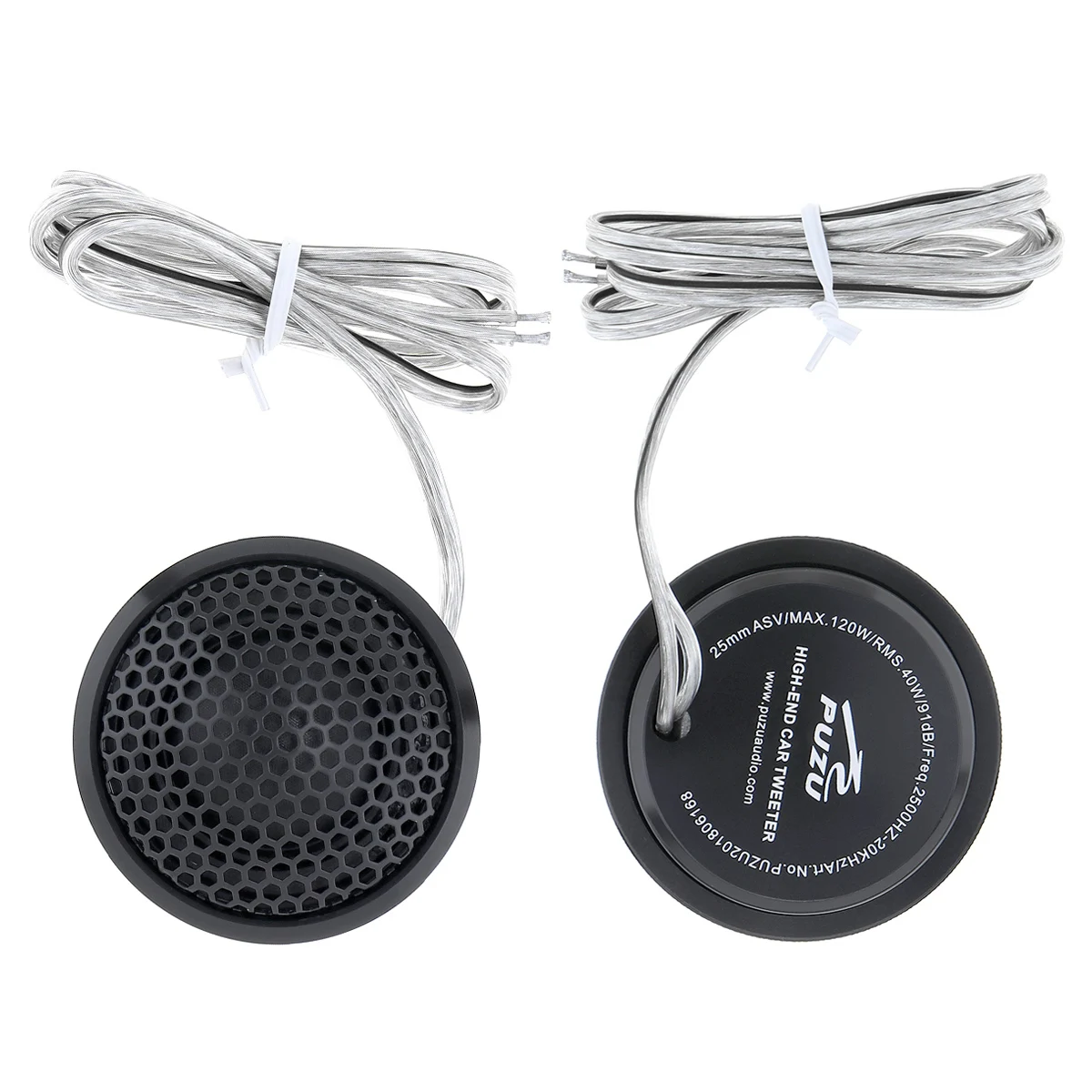 PZ-B25 2Pcs 120W Black  Aluminium Shell Transparent Silk Stretch Film Hifi Speakers Auto Radio Stereo Speaker for Cars