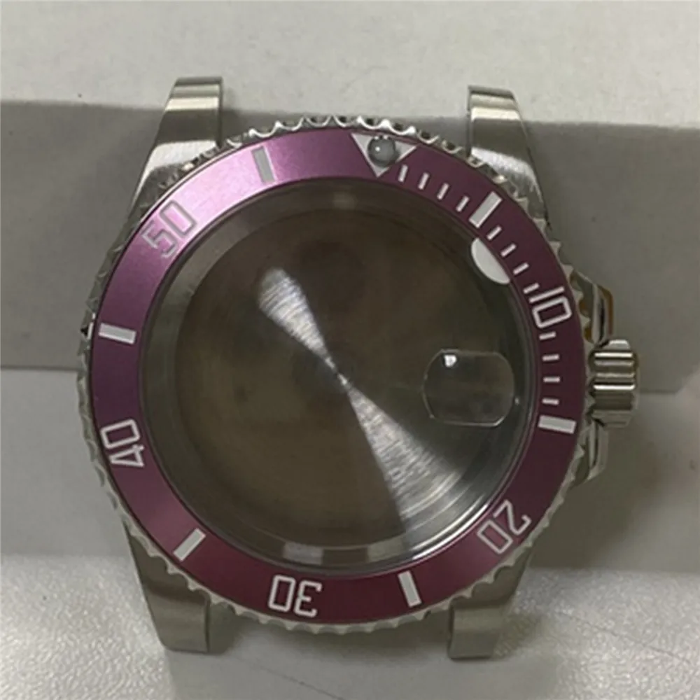 40 مللي متر ساعة حالة الياقوت عدسة مكبرة GMT الحافة ل 8215 8205 8200 ل Mingzhu 2813 3804 ايتا 2836 2834 حركة إصلاح جزء