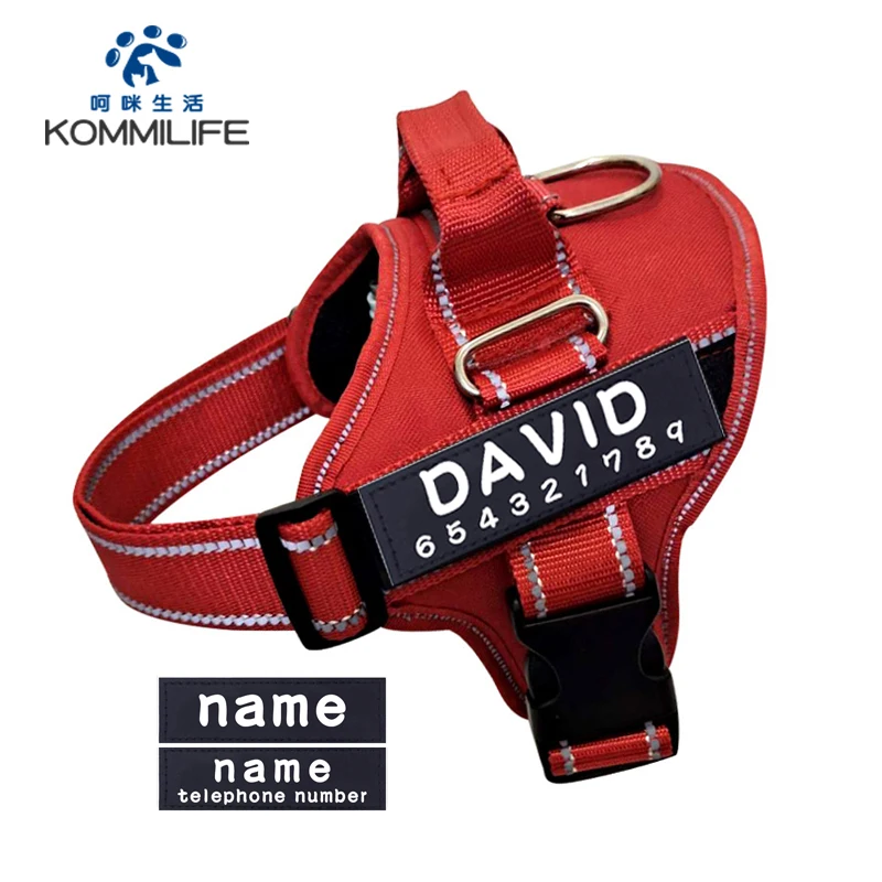 Nylon Reflective Dog Harness Personalized Breathable Pet K9 Harness For Dogs Pet Dog Harness Leash Set With ID Patch