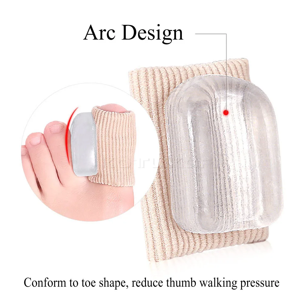 2Pcs Silicone Foot Toe Separator Adjuster Hallux Valgus Pedicure Corrector Feet Care Bunion Bone Thumb Valgus Protector Tool