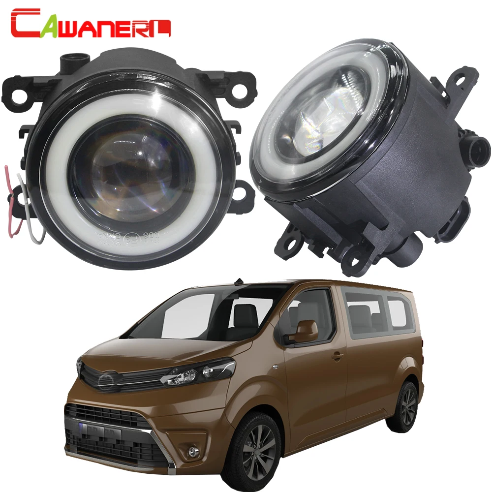 Cawanerl For Toyota Proace Car 30W 3000LM LED Fog Light COB Angel Eye DRL Daytime Running Lamp H11 12V 2013 2014 2015 2016