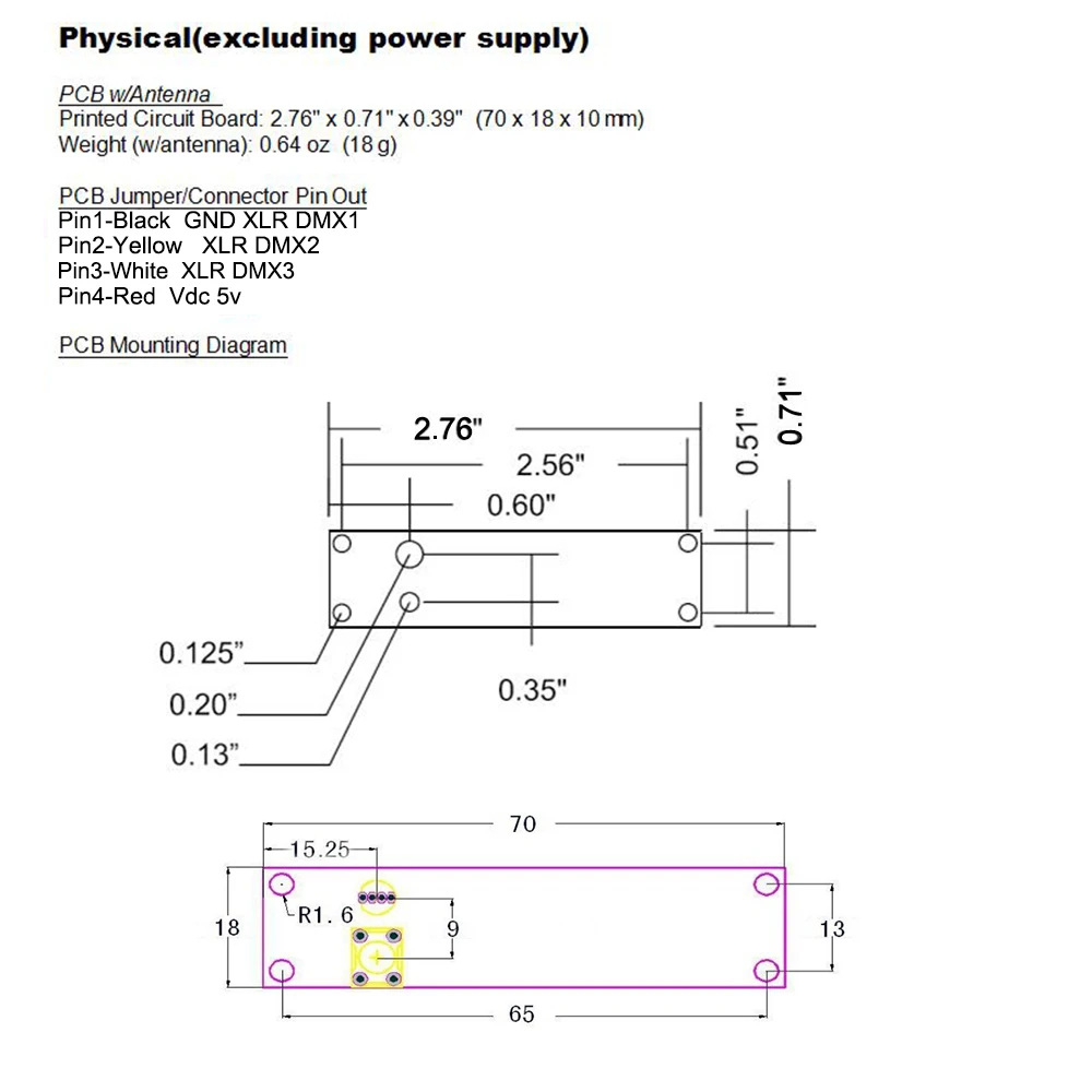 10pcs/Lot 2.4G Wireless DMX Module Board 2 in 1 Transmitter & Receiver With Antenna LED Wifi Controller