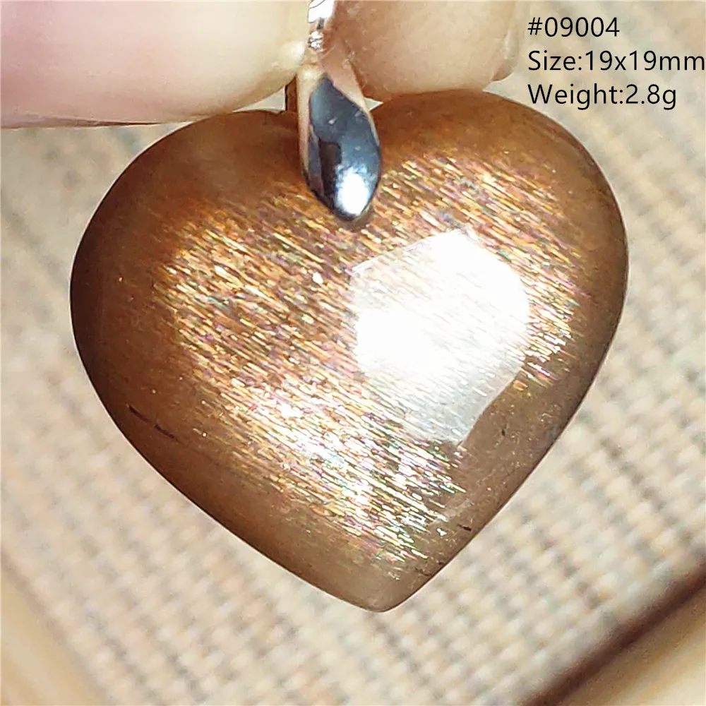 Natural Black Gold Sunstone Moonstone Pendant Moonstone Heart Water Drop Women 925 Silver Crystal Super 7 AAAAAA 4